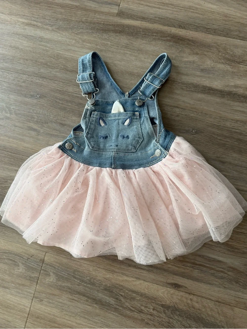 Bundle: OshKosh B'gosh Denim Unicorn Tutu Jumper AND matching jacket